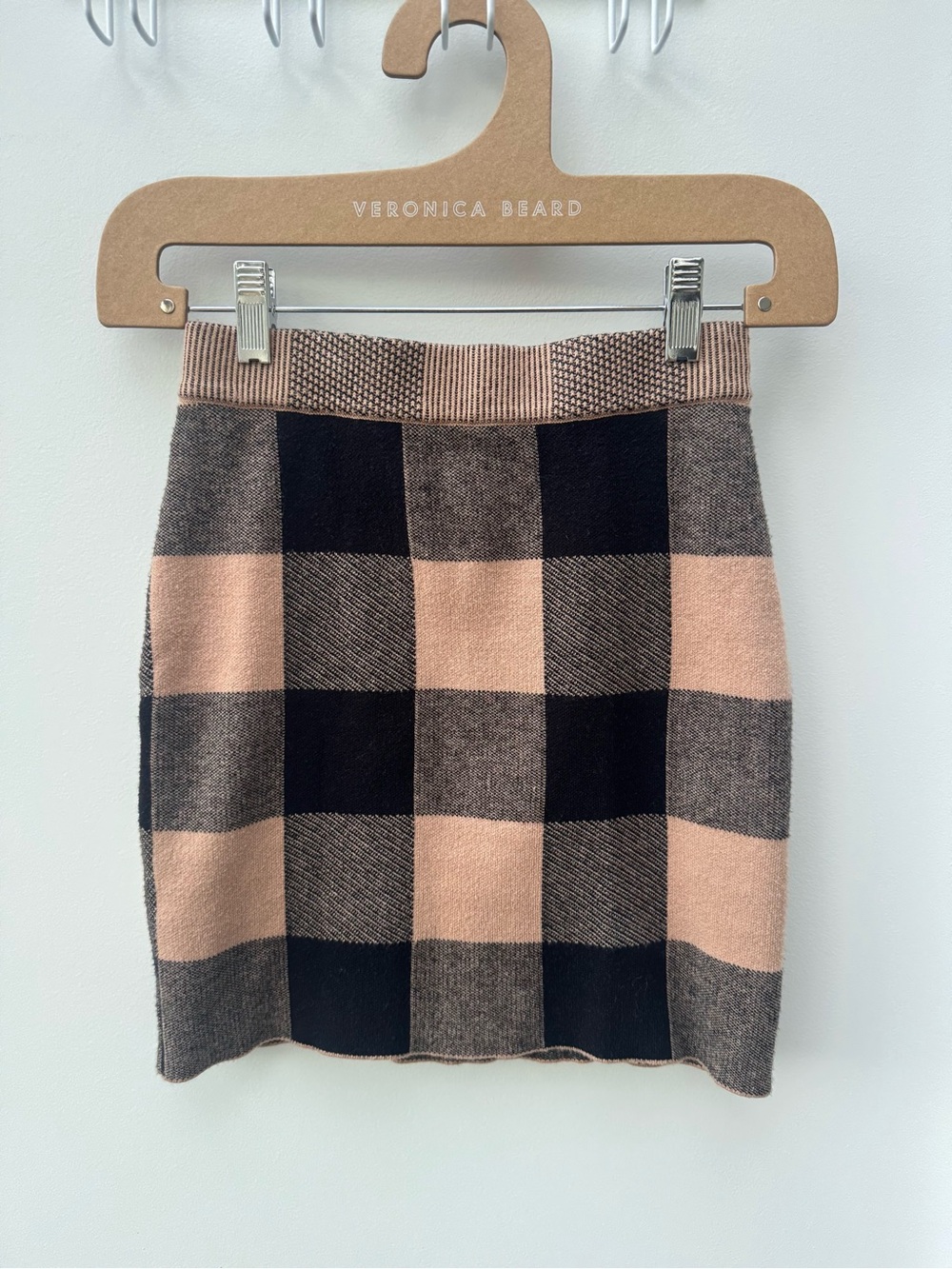 English Factory Classy Gingham Knit Mini Skirt